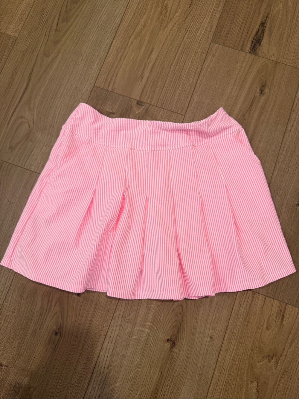 Lilly Pulitzer Luxletic Skort Size 10 Pink White Stripe Pleated Tennis Golf